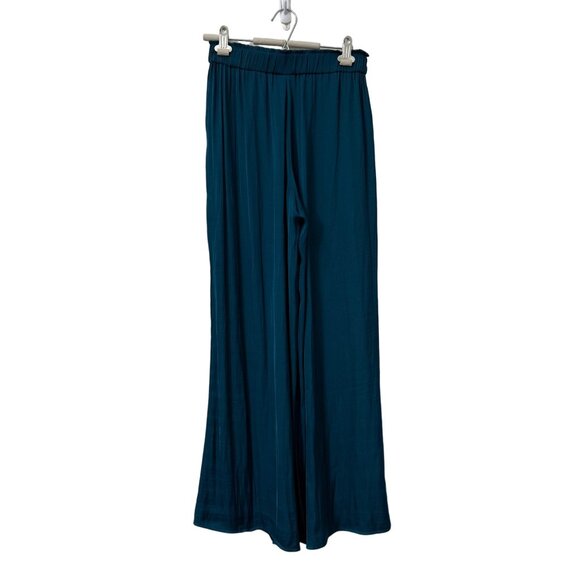 Summersalt Dark Teal Satin Wide Leg Pull On Pants Womens Size XSmall - Picture 5 of 5